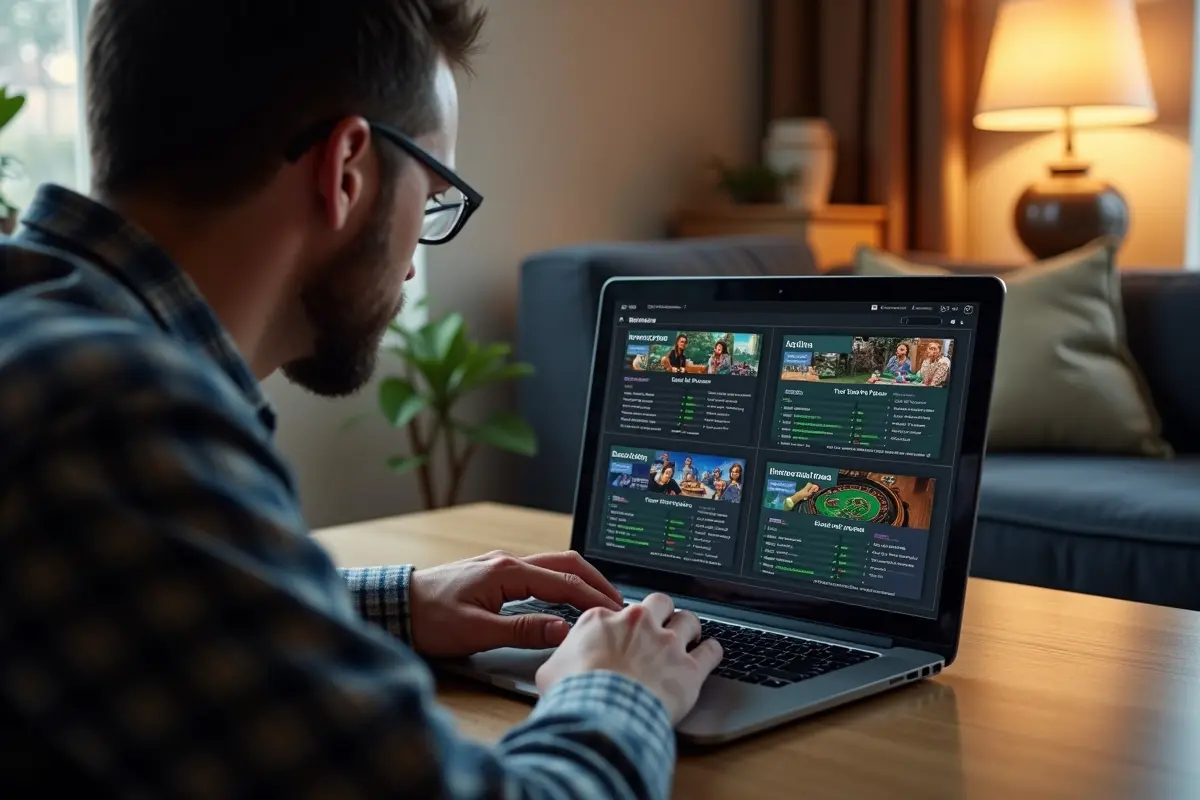 player comparing features of top rated online casino platforms