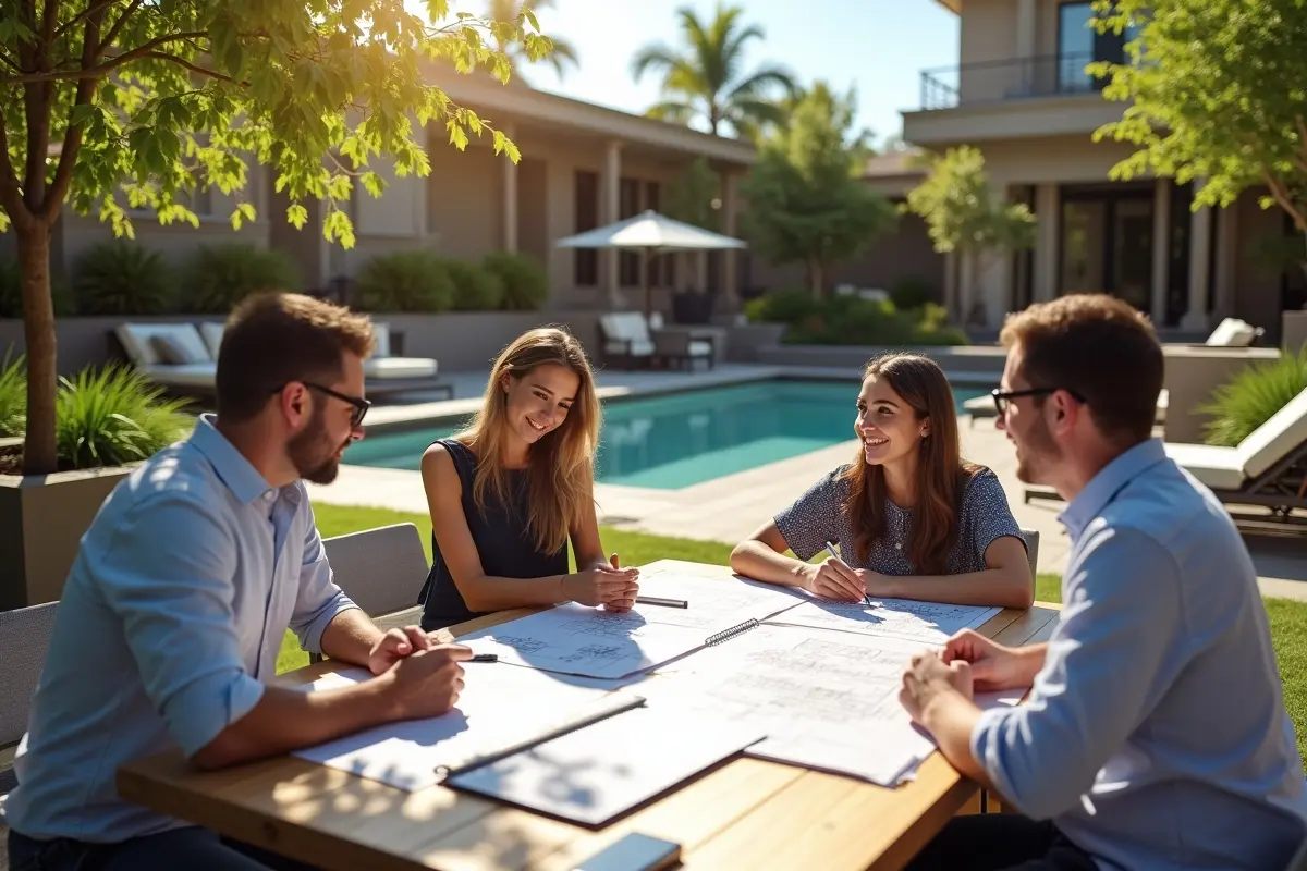 landscape architects designing functional and attractive outdoor living spaces
